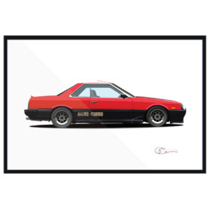1984 Nissan Skyline DR30 red and black with Shakotan