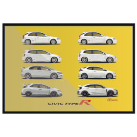 Civic Type R  white with yellow (EK9, EP3, FN2, FD2, FK2, FK8)